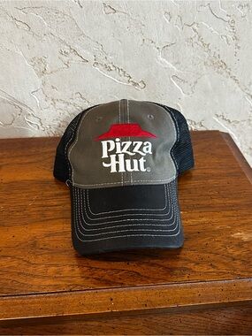 Pizza Hut Black Mesh Trucker Hat with Embroidered Logo